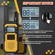 Retevis RB48 FRS Walkie Talkies Long Range,Mil-Standards 810H Two Way Radio | Rugged&IP67 Waterproof & Floating, Emergency Radio, Heavy-Duty,Dual PTT,Vibration Alert,NOAA,Rechargeable,20hr Battery,2 Pack