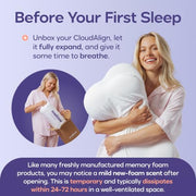 Mellow CloudAlign Memory Foam Pillow for Neck & Shoulder Support, Standard | Dual Height Ergonomic Cervical Pillow for Side Back & Stomach Sleepers, Contoured Orthopedic Bed Pillow with Washable Cover