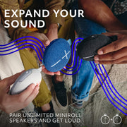 Ultimate Ears MINIROLL Waterproof Bluetooth Speaker - Majestic Blue | Ultra-portable, balanced bass, IP67 dustproof, 131 ft (40 m) range
