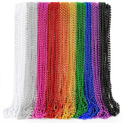 100PCS Bead Necklace, Breast Cancer Awareness Beaded Necklaces Stuff, 33" Mardi Gras Beads Necklace Costume, Festival Parade Throw Accessories for Wedding Birthday Gender Reveal Party Events Supplies