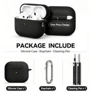 Ljusmicker for AirPods 5/4 Case (2026/2024) with Cleaner Kit,Black | Soft Silicone Protective Cover for Apple AirPods 5 Case/AirPods 4 Case with Keychain for Women Men,Supports Wireless Charging