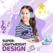 JoySpark Kids Bluetooth Headphones Over-Ear, 60Hrs, Built-in Mic-Purple | 85/94dB Volume Limited, Bluetooth 5.3, Stereo Sound, Lightweight Kids Wireless Headphones for Kids Toddler Travel School
