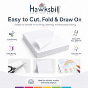 Hawksbill A4 White Card 160Gsm-50 Pack A4 White Cardstock for Printing Card | Acid-Free, Smooth, Crisp & Recyclable Card for Arts and Crafts