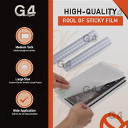 G4GADGET Transparent Self-Adhesive Book Cover Film, Clear Sticky Back Plastic, 33cm x 3m, Waterproof, Ideal for Books, School Textbooks, Drawings, Car Manuals, Documents, Exercise Books