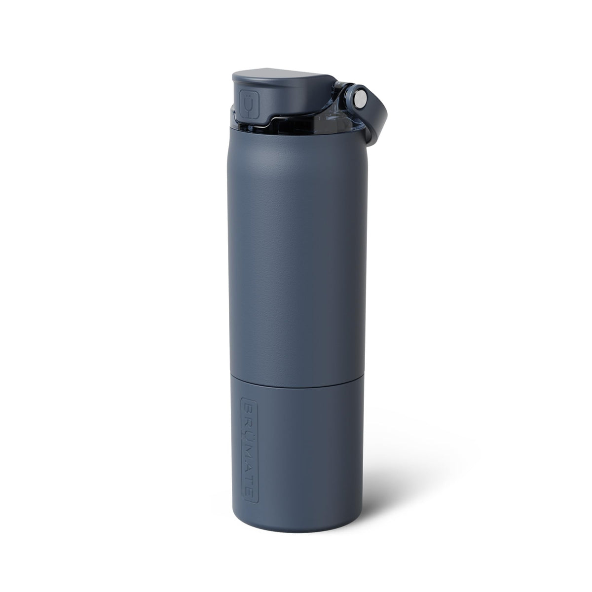 BrüMate Rise 25oz Water Bottle With 100% Leakproof Covered Silicone Straw | Insulated Stainless Steel Water Bottle | Cup-Holder Friendly | Fast Flow | Soft Sip Spout | BPA-Free (Nightfall Blue)