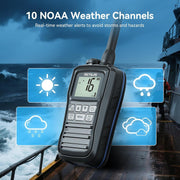 Retevis RM01 3W Marine Radio VHF IP67 Floating, Portable for Kayak (1 Pack) | Duck Hunting, NOAA Weather Alert, 88 International Channel, Vibration Drainage, Dual Color Screen, Tri-Watch, 5 AAA Batteries