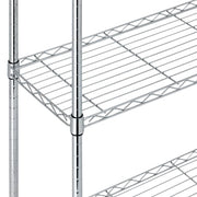 Amazon Basics 5-Shelf Adjustable Heavy Duty Steel Wire Rack, Space Saving Storage Shelving Organizer for Kitchen, Garage, No-Tool Assembly, 350 lbs Weight Capacity, 36" x 14" x 72", Chrome