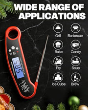 BESROY Meat Thermometer, Food Thermometer, Cooking Thermometer, Insta-Read | Folds away, LED display, Clear Readings, Insta-Read Accuracy, Waterproof, Built Tough for the Outdoors, Versatile Performance