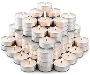 Avlash ® 8 Hour Tea Light Candles Pack of 50-8 Hour Burn Time - Shrink Wrapped, Unscented Tea Lights - White