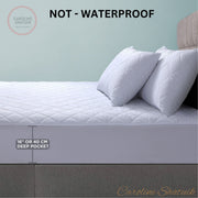 Caroline Shatuik King Size Mattress Protector fitted Quilted Extra Deep 40cm Stretch Skirt Anti Allergy,Mattress Cover (152 x 200) Not-Waterproof