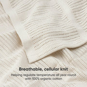 Bloomsbury Mill - Cellular Blankets Baby - 100% Organic Cotton - 2 Pack - Oat - Beige - Newborn Essentials - Soft Breathable Baby Blankets for Pram, Cot, Moses Basket - 75x95cm