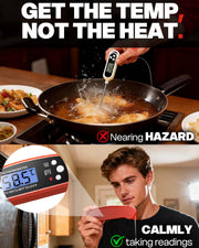 BESROY Meat Thermometer, Food Thermometer, Cooking Thermometer, Insta-Read | Folds away, LED display, Clear Readings, Insta-Read Accuracy, Waterproof, Built Tough for the Outdoors, Versatile Performance