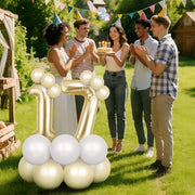 OFFCUP Gold Number 30 Balloons, 40 Inch Large Foil Number 3 & 0 Balloons | Self Inflating 30th Birthday Balloon for 30 Year Boys Girls Men Women Anniversary Birthday Party Decorations Supplies