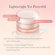 medicube Triple Collagen Cream for Hydrating & Firming | Moisturizer with Hyaluronic Acid, Premium Elastin, Shea Butter - Wrinkle Care & Boosts Elasticity, Korean Skincare, 1.69 oz