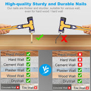 YHYZ Picture Hooks Heavy Duty, Picture Hanging Kit: Hangers (50 30 20 10 lbs) + Nails, Hanging Clock Photo Mirror Painting, for Plasterboard Wood Dry Walls Hardwall