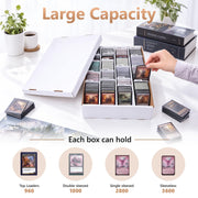 HORLIMER 5 Pack Trading Card Storage Box, 4 Row 3600 Count Card Boxes | 80 Dividers Card Stoage Box for MTG, TCG, Sports, Toploader