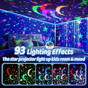 Night Light Projector 93 Lighting Mode,Baby Toys Gift Dimmable+Timer+Remote | 360°Rotate Sensory Lights,3Films-Star Moon,Dinosaur,Ocean,Exquisite Package Baby Boy Girl Gifts,Sensory Toys for Autism Kids