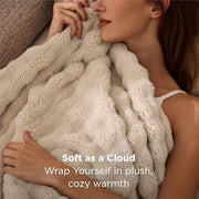 Bedsure Bubble Fleece Throw Blanket - Lightweight, Warm, Beige, 150x200cm | Cloud Bubble, Softness, Breathable and Gentle, Cosy for Autumn and Winter，Lightweight, Warm, Thoughtful Gift
