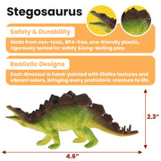 Zippytots Dinosaur Toys for Kids 3-5, 10 PCS Realistic Plastic Dinosaur Figure Toy Set Including T-Rex, Stegosaurus, Spinosaurus, Ideal Gift for Toddle