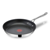 Tefal Jamie Oliver Cook's Direct On Bratpfanne 28 cm, Thermo-Signal | Stainless steel pan induction, titanium non-stick coating, oven-safe, stainless steel, riveted handle, E3040644