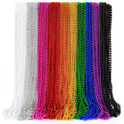 100PCS Bead Necklace, Breast Cancer Awareness Beaded Necklaces Stuff, 33" Mardi Gras Beads Necklace Costume, Festival Parade Throw Accessories for Wedding Birthday Gender Reveal Party Events Supplies