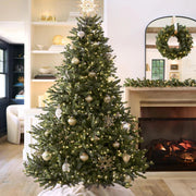Balsam Hill 7.5ft Pre-Lit Classic Blue Spruce - Artificial Christmas Tree with 1000 Clear Incandescent Lights, Easy Plug Technology, Premium Stand for Indoor Holiday Decorating
