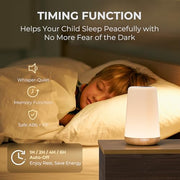 UPXNBOR Night Light, LED Touch Bedside Lamp for Bedroom, Living Room & Kids | Table Lamp with Remote Control, Dimmable Light, 13 RGB Colours and 5 Brightness Levels, Timer, Hook, USB Rechargeable,1 Pack