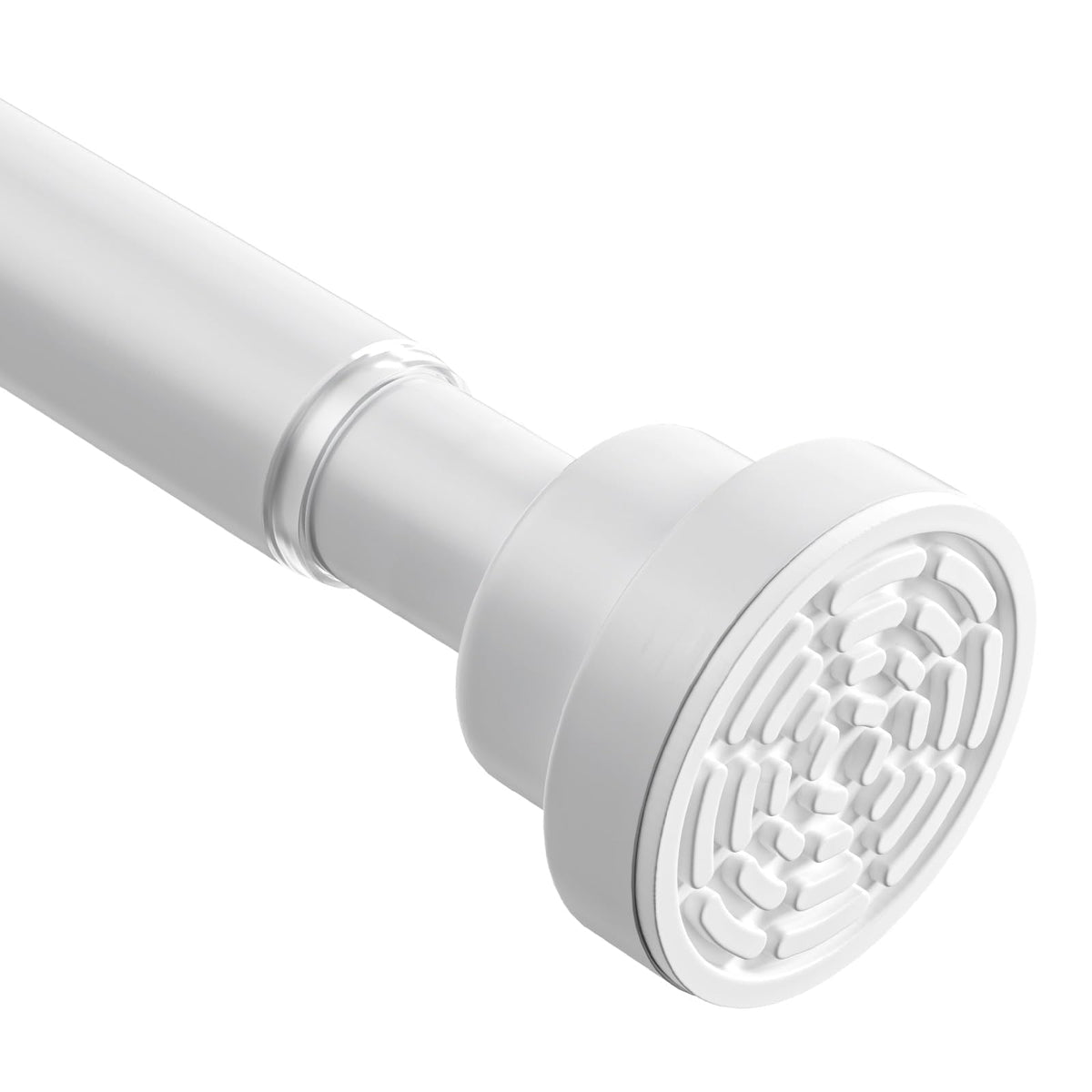 Shower Curtain Pole Extendable Curtain Poles 79-195 Cm Tension Rods For Curtains Extendable No Drill Shower Curtain Rail Non-Slip White Shower Pole for Bathroom Kitchen Bedroom