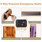 NOAA Weather Radio FM AM Shortwave, Emergency Radio 5000mAh Solar Crank | 5 Way Powered Portable Phone Charger with LED Flashlight, Reading Lamp, and SOS Alarm for Survival Kits