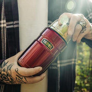 Thermos Stainless King Cranberry Red Food Flask (710ml) 14h Hot | 24h Cold | Thermal vacuum insulated stainless steel metal hot food container with lid for soup, meal prep, work packed lunch, camping