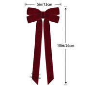 12Pcs Burgundy Velvet Ribbon Bows Christmas Tree Decorations,5in x 10in Xmas Ornaments for Tree Home Party Front Door Wreath Garland Holiday Decor