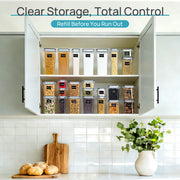 Vtopmart Airtight Food Storage Containers with Lids, 24 pcs, Black | For Cereal Pasta Snack Flour Sugar, BPA Free, Airtight Seal, Multiple Sizes, Dishwasher Safe (Not Lids), Includes 24 Labels