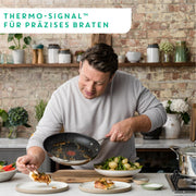 Tefal Jamie Oliver Cook's Direct On Bratpfanne 28 cm, Thermo-Signal | Stainless steel pan induction, titanium non-stick coating, oven-safe, stainless steel, riveted handle, E3040644