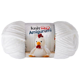 Knit Me Amigurumi Velvet Chenille Yarn, Chunky Yarn for Crochet, 50g/55m Super Soft Polyester for Teddies, Plush Toys and Blankets, EN71-3 and Oeko-Tex Certified, 5.5mm Hook (White)