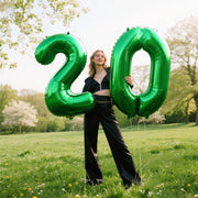 40 Inch Green Number 2 Balloons Foil Digital Helium Number Balloons | for 2nd 12 23 24 25 Birthday Anniversary Wedding Party Decorations,Jumbo Helium Balloon Giant Large Digital Balloon