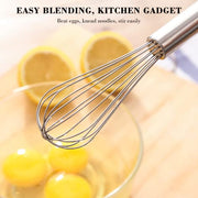 NileHome Stainless Steel Whisk Set 25.4cm Hand Blender Kitchen Whisk Balloon Whisk Kitchen Wisk Wire Whisks for Cooking, Whisking, Blending, Beating, Stirring- 1 Pack