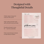 Kitsch Satin Pillowcase with Zipper 48x66cm - Blush | Softer than Silk Pillow Cases for Hair & Skin, Smooth Cooling Satin Pillow Case, Wrinkle - Free Pillow Case, Queen Size