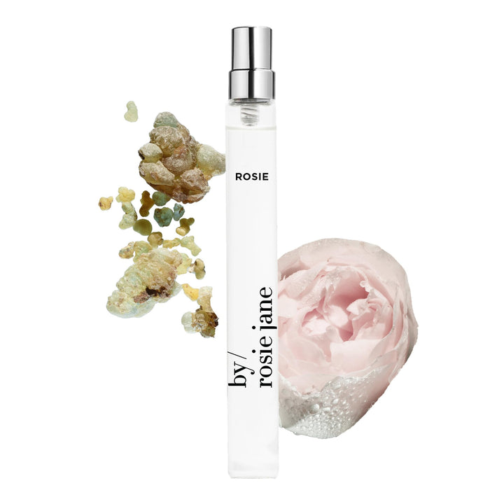 By Rosie Jane Travel Clean Perfume for Women, Eau de Parfum -10mL | Rosie: White Musk, Sweet Rose & White Amber - Non-Toxic Fragrance - Paraben, Sulfate & Phthalate-Free - Purse-Size, Vegan