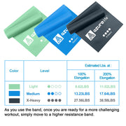 A AZURELIFE Resistance Bands,Professional Long Non-Latex Elastic Stretch Bands,Exercise Bands for Physical Therapy, Yoga, Pilates, Rehab, at-Home or The Gym Workouts, Strength Training
