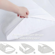 Tifschlaf Pillow Cases 2 Pack - White Pillowcases Plain Pack of 2, Super Soft Brushed Microfiber Standard Queen Pillow Covers With Envelope Closure, 50x75 cm