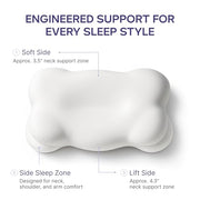 Mellow CloudAlign Memory Foam Pillow for Neck & Shoulder Support, Standard | Dual Height Ergonomic Cervical Pillow for Side Back & Stomach Sleepers, Contoured Orthopedic Bed Pillow with Washable Cover