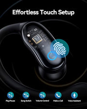 GNMN Active Noise Cancelling Ear Buds Wireless Earbuds 96hrs Playback Bluetooth Headphones Dual Battery Display Stereo Bass Earphones with Earhooks Microphone IPX7 Waterproof for Sports/Runing/Workout