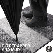 Homaxy Dirt Trapper Door Mats Indoor, 50x80cm, Grey | Machine Washable, Soft Super Absorbent Entrance Rug, Non-slip Floor Mats For Inside, Front Back Door, Pets and Dogs
