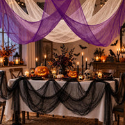 AHEONLAR 8 Pack Halloween Creepy Cloth 30x72 Inch Black White Purple Spooky Fabric Cloth Indoor Outdoor Halloween Decorations for Party Supplies, Home Wall, Doorway, Yard