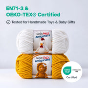 Knit Me Amigurumi Velvet Chenille Yarn, Chunky Yarn for Crochet, 50g/55m Super Soft Polyester for Teddies, Plush Toys and Blankets, EN71-3 and Oeko-Tex Certified, 5.5mm Hook (White)