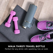 Ninja Thirsti Water Bottle and Flask 700 ML, Blue, with Leak-Proof Lid | Designed For Carbonated, Hot & Cold Drinks, Ideal For Travel & Sports, Triple Insulated, Stainless Steel Bottle, DW2401EUUKBL