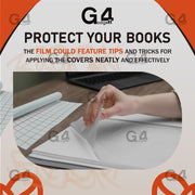 G4GADGET Transparent Self-Adhesive Book Cover Film, Clear Sticky Back Plastic, 33cm x 3m, Waterproof, Ideal for Books, School Textbooks, Drawings, Car Manuals, Documents, Exercise Books