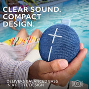 Ultimate Ears MINIROLL Waterproof Bluetooth Speaker - Majestic Blue | Ultra-portable, balanced bass, IP67 dustproof, 131 ft (40 m) range