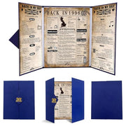 back in 1996 30th Birthday Gifts for Men, Blue Tri-Fold Card Poster | 30th Birthday Decorations card with 1996 UK facts, blue design and thick cardstock for Son, Brother or Husband