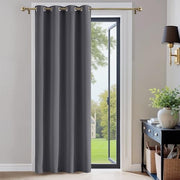 PONY DANCE Thermal Blackout Door Curtain, Grey, W52 x L84 Inch, 1 Panel | Soft Eyelet Long Single Curtain & Drape for Privacy & Noise Reduction in Living Room, Bedroom & Patio Door, 84 Inch Drop